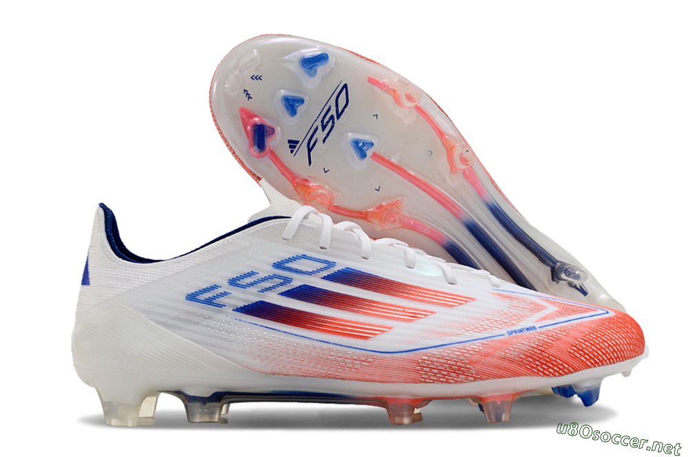 Men's Adidas F50 Elite FG Football Boots - White/Red/Blue 2