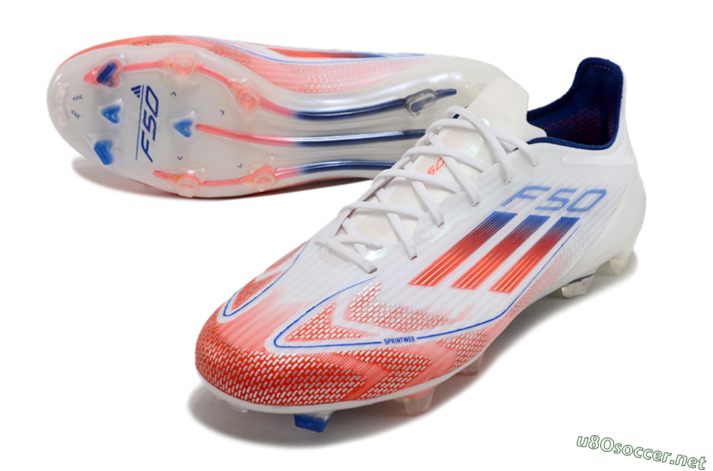 Men's Adidas F50 Elite FG Football Boots - White/Red/Blue 3