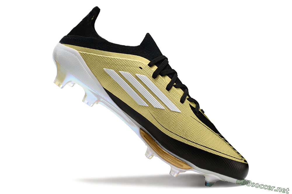 Men's Adidas F50+ Lightstrike Pro FG Football Boots - Gold/Black/White 4