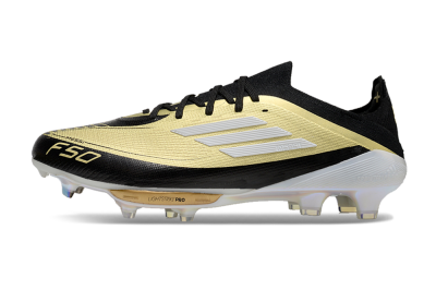 Men's Adidas F50+ Lightstrike Pro FG Football Boots - Gold/Black/White