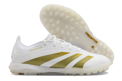 Men's Adidas Predator 24 Elite TF Football Shoes - Beige/White/Gold