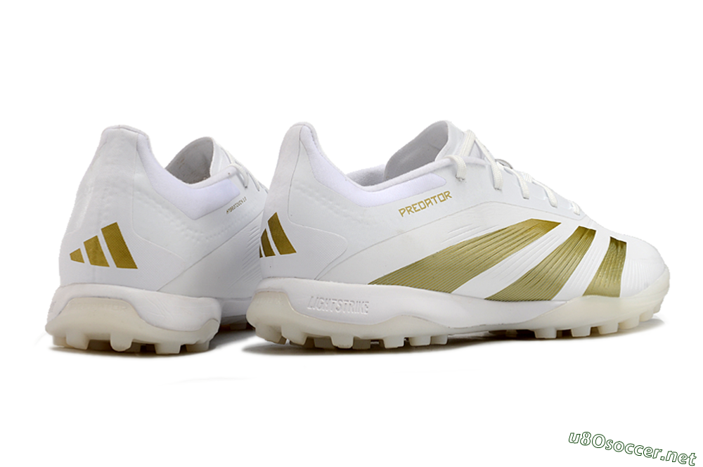 Men's Adidas Predator 24 Elite TF Football Shoes - Beige/White/Gold 6