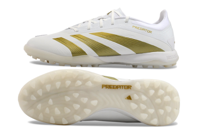 Men's Adidas Predator 24 Elite TF Football Shoes - Beige/White/Gold