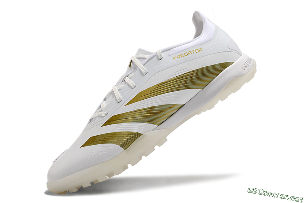 Men's Adidas Predator 24 Elite TF Football Shoes - Beige/White/Gold 5