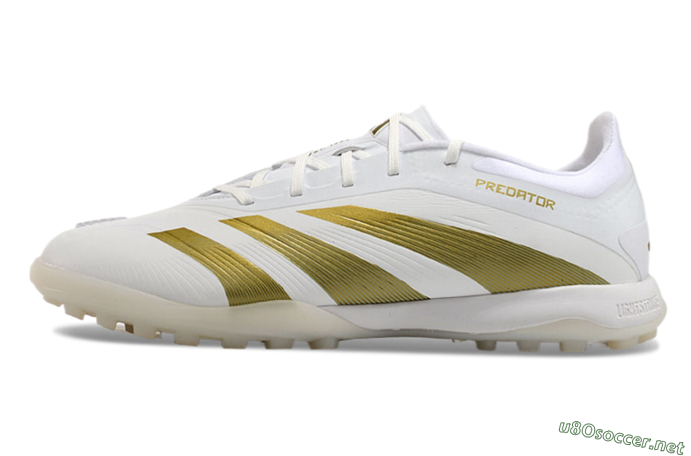 Men's Adidas Predator 24 Elite TF Football Shoes - Beige/White/Gold 0