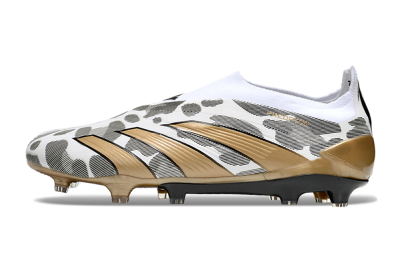 Men's Adidas Predator Elite 24 Laceless FG Football Boots - White/Black/Gold