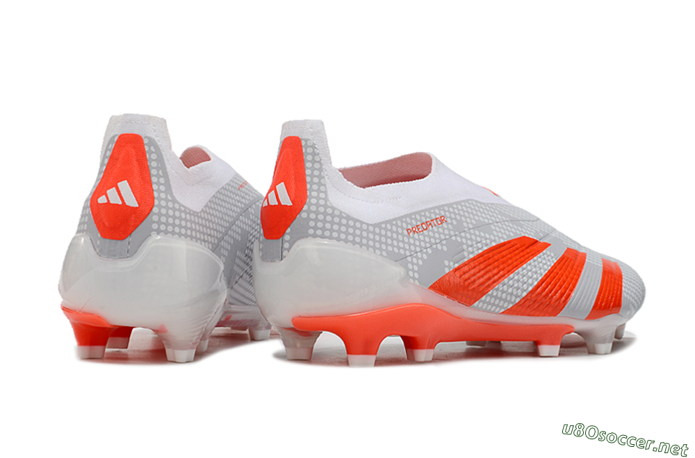 Men's Adidas Predator Elite 24 Laceless FG Football Boots - Grey/Red/White 6