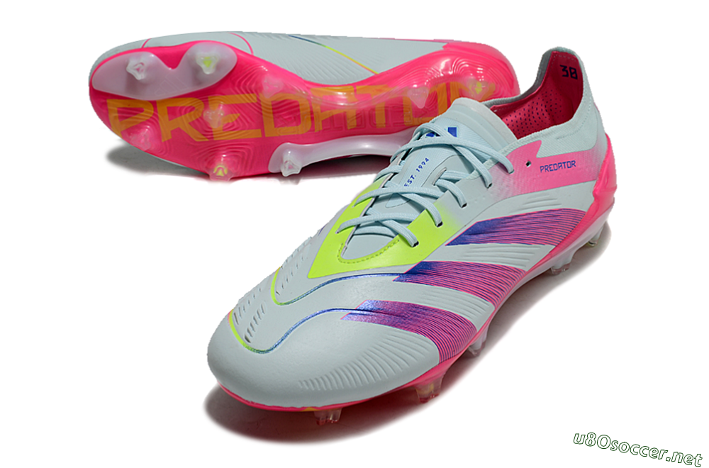 Men's Adidas Predator 24 Elite FG Football Boots - Jade/Blue/Pink 3