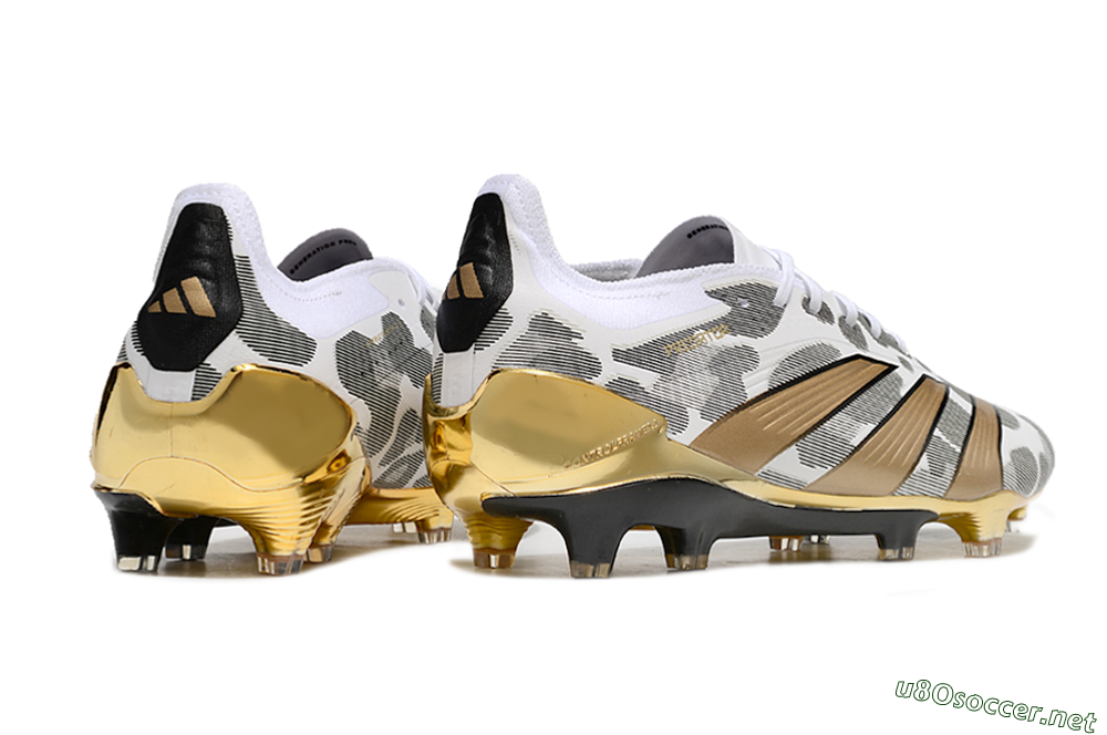 Men's Adidas Predator 24 Elite FG Football Boots - White/Black/Gold 6