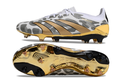 Men's Adidas Predator 24 Elite FG Football Boots - White/Black/Gold