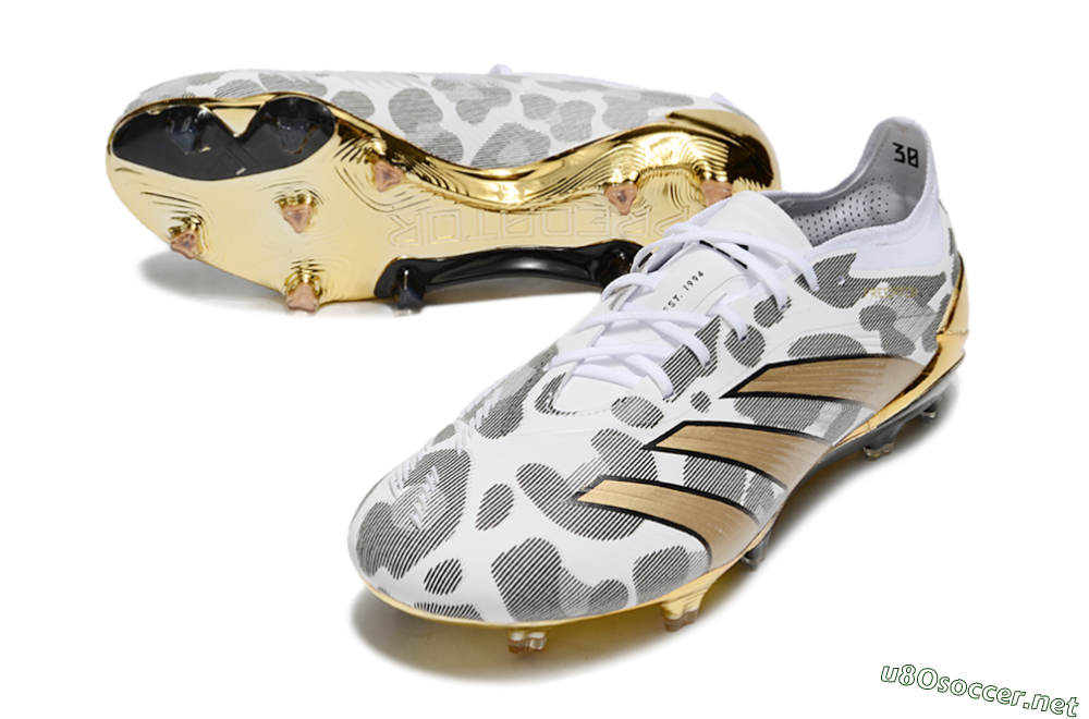 Men's Adidas Predator 24 Elite FG Football Boots - White/Black/Gold 3