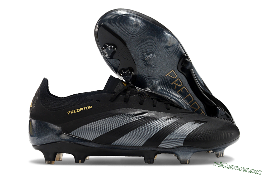 Men's Adidas Predator Elite 24 FG Football Boots - Black/Silver/Yellow 2