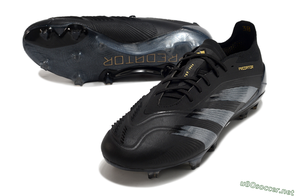 Men's Adidas Predator Elite 24 FG Football Boots - Black/Silver/Yellow 3