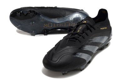 Men's Adidas Predator Elite 24 FG Football Boots - Black/Silver/Yellow