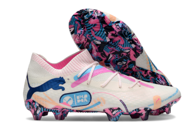 Men's Puma Future Ultimate FG Football Boots - White/Pink/Blue