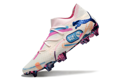Men's Puma Future Ultimate FG Football Boots - White/Pink/Blue