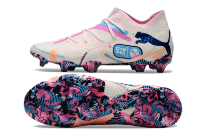 Men's Puma Future Ultimate FG Football Boots - White/Pink/Blue
