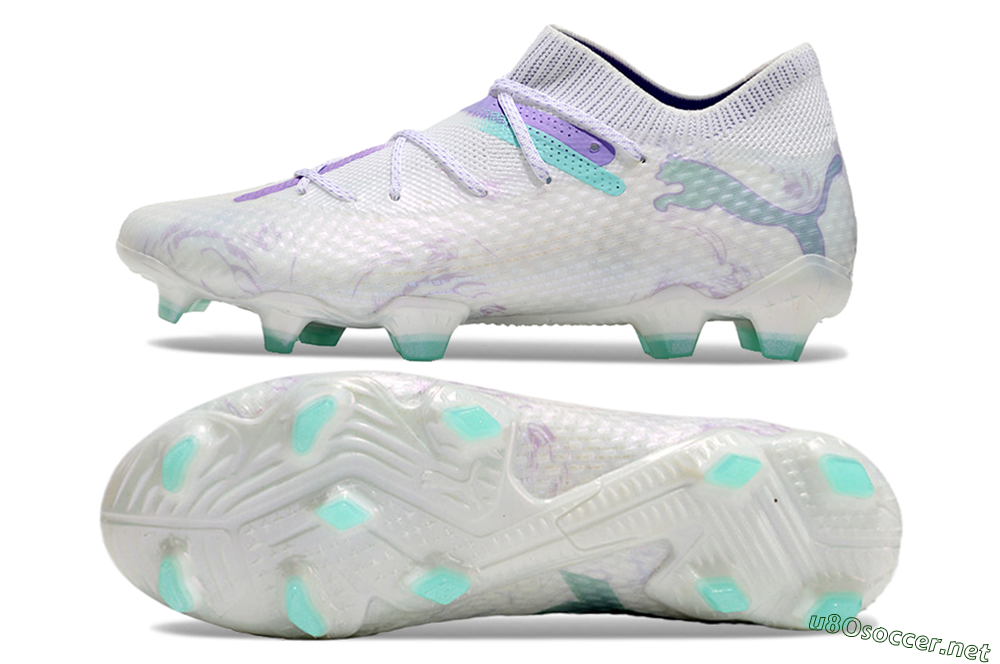 Men's Puma Future Ultimate FG Football Boots - White/Purple/Jade 1