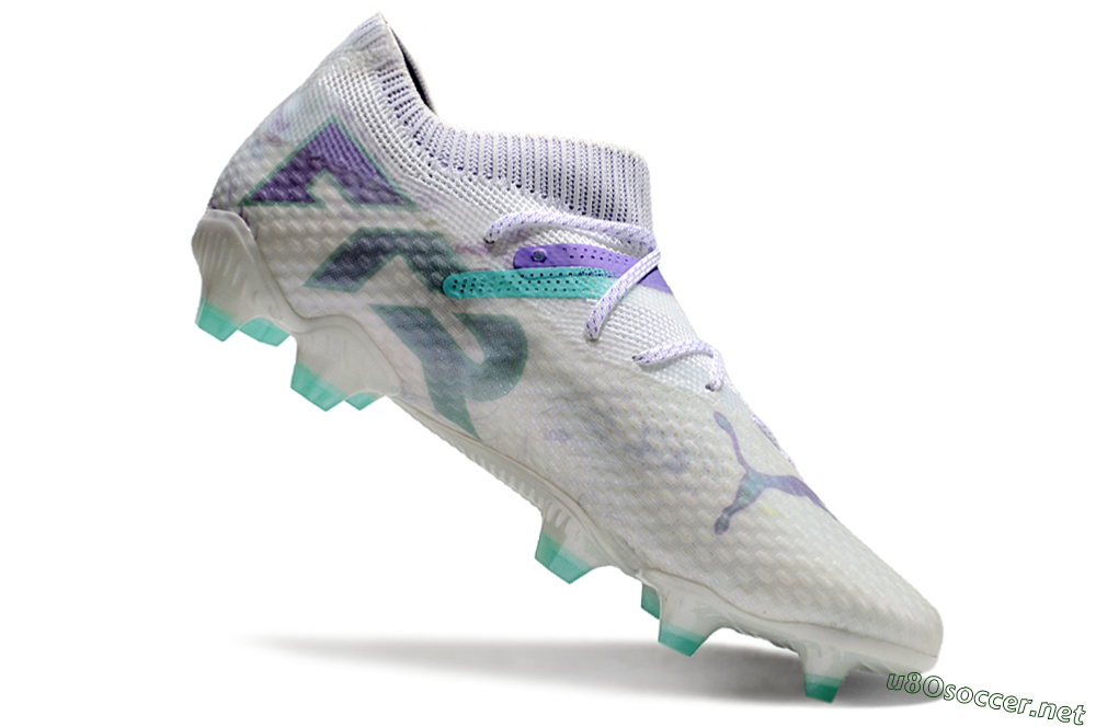 Men's Puma Future Ultimate FG Football Boots - White/Purple/Jade 4