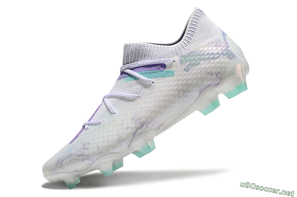 Men's Puma Future Ultimate FG Football Boots - White/Purple/Jade 5