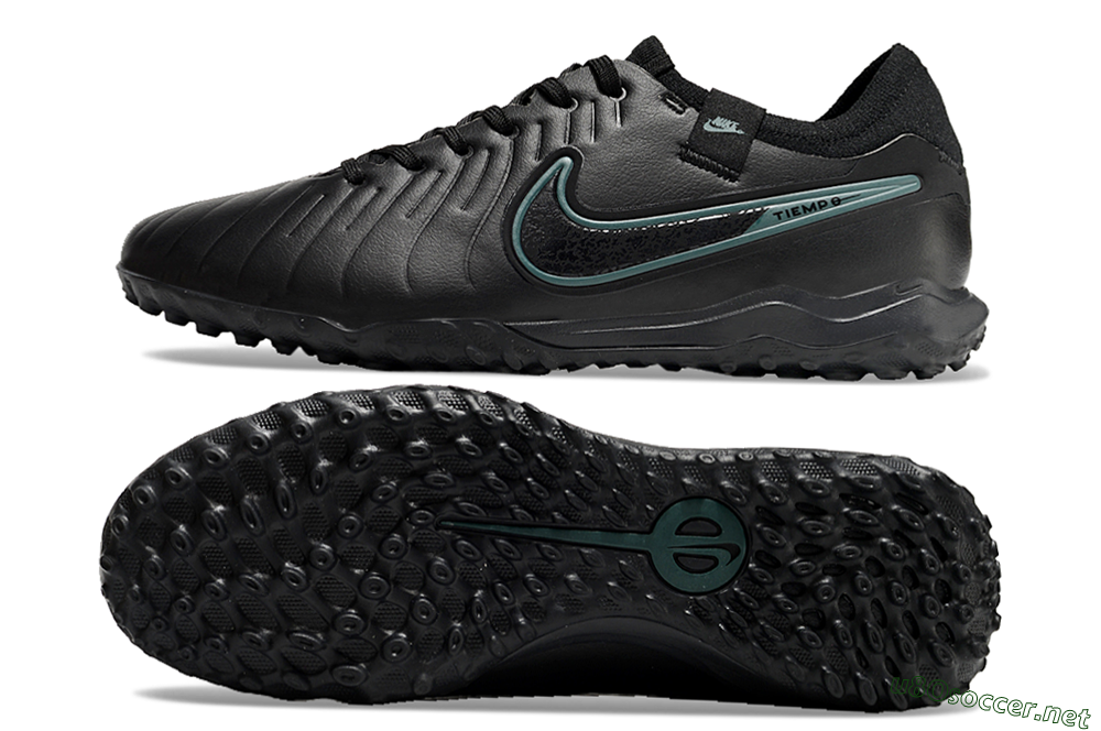 Men's Nike Tiempo Legend 10 Pro TF Football Shoes - Black/Jade 1
