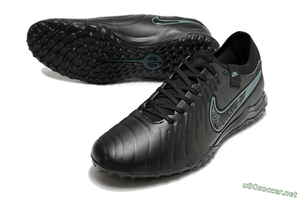Men's Nike Tiempo Legend 10 Pro TF Football Shoes - Black/Jade 3