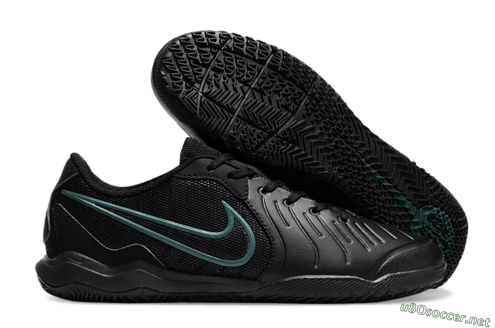 Men's Nike Tiempo Legend 10 Academy IC Football Shoes - Black/Jade 2