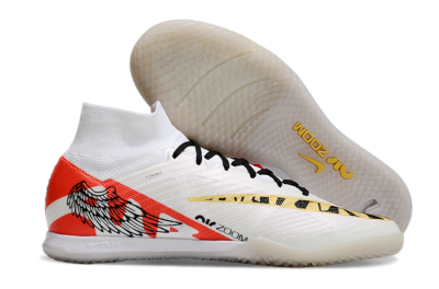 Men's Nike Air Zoom Mercurial Superfly 9 Elite IC Football Shoes - White/Gold/Red