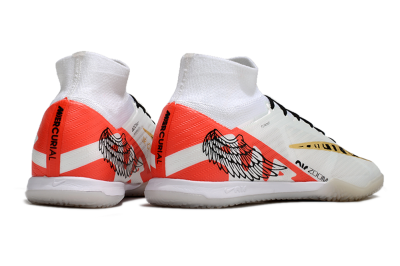 Men's Nike Air Zoom Mercurial Superfly 9 Elite IC Football Shoes - White/Gold/Red