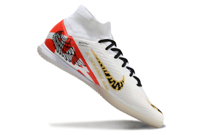 Men's Nike Air Zoom Mercurial Superfly 9 Elite IC Football Shoes - White/Gold/Red