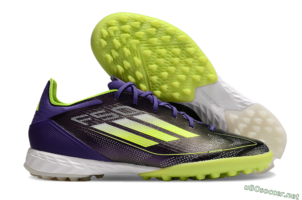 Unisex Adidas F50 Elite TF Football Shoes - Purple/Yellow/White 5