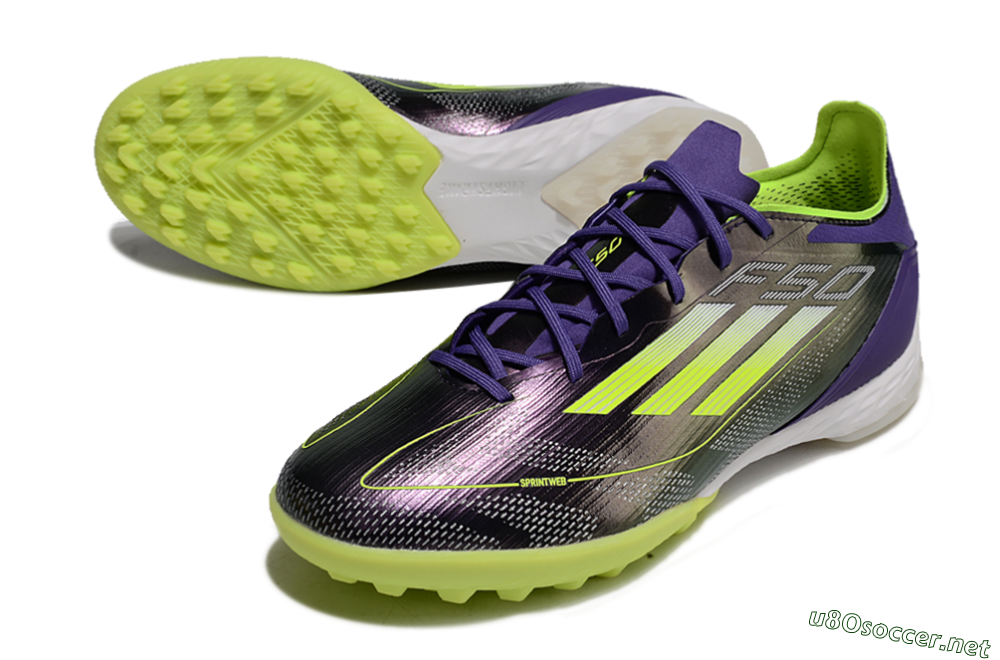 Unisex Adidas F50 Elite TF Football Shoes - Purple/Yellow/White 3
