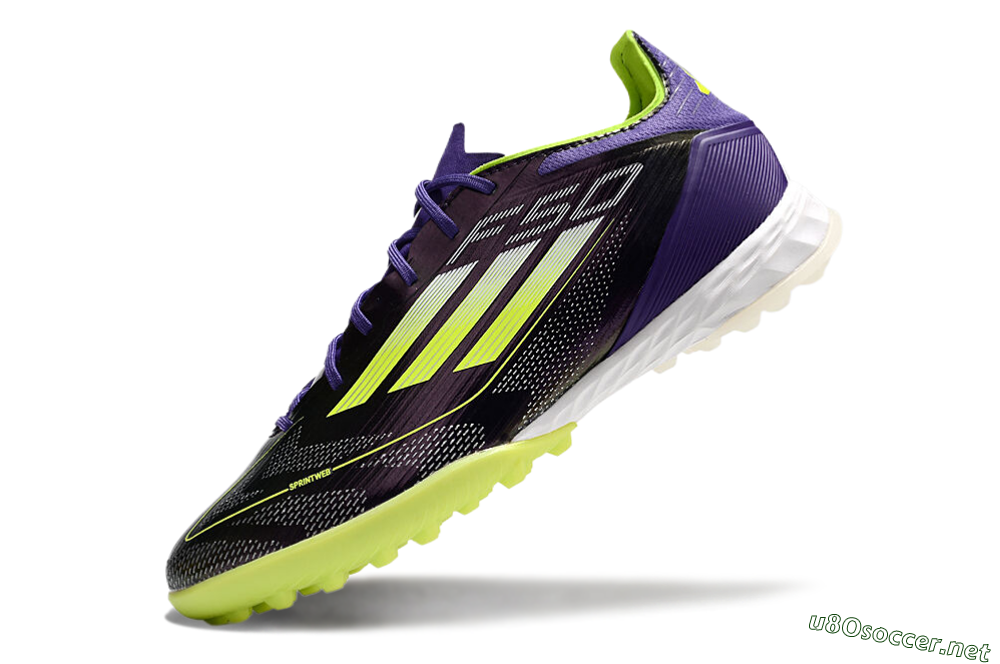 Unisex Adidas F50 Elite TF Football Shoes - Purple/Yellow/White 2