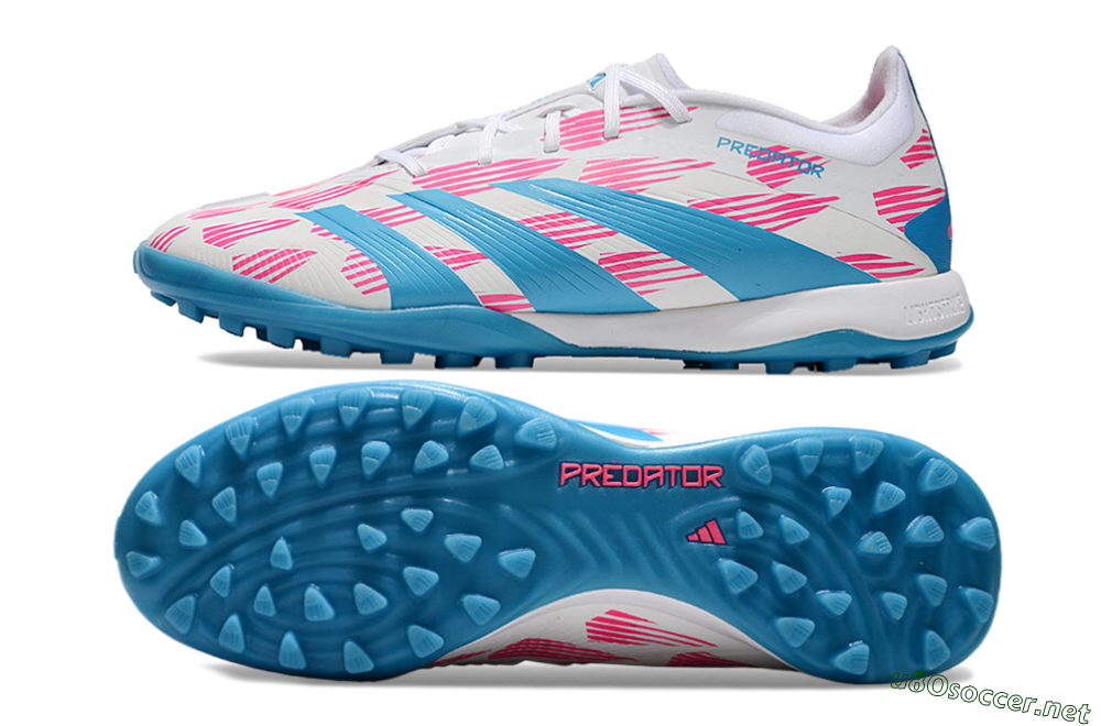Men's Adidas Predator Elite 24 TF Football Shoes - White/Pink/Blue 1