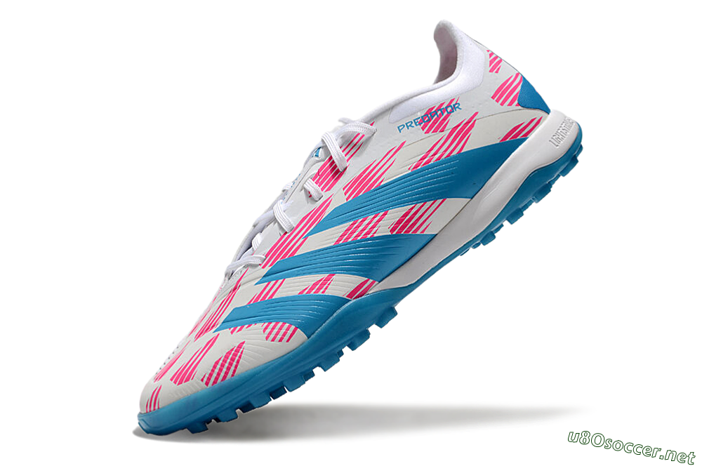Men's Adidas Predator Elite 24 TF Football Shoes - White/Pink/Blue 5