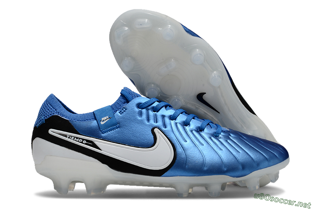 Unisex Nike Tiempo Legend 10 Elite FG Football Boots - Blue/White/Black 2