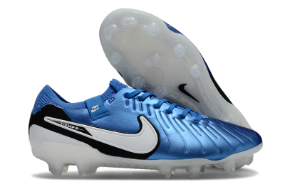 Unisex Nike Tiempo Legend 10 Elite FG Football Boots - Blue/White/Black