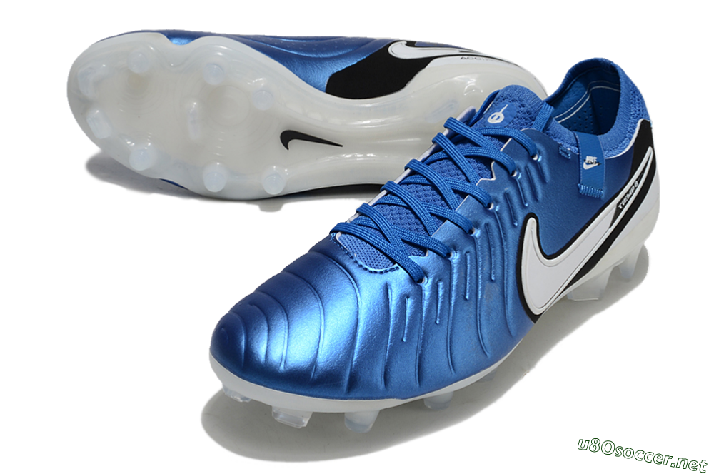 Unisex Nike Tiempo Legend 10 Elite FG Football Boots - Blue/White/Black 3