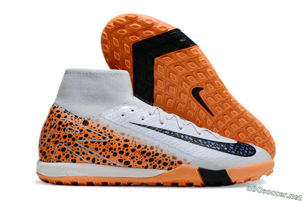 Unisex Nike Air Zoom Mercurial Superfly 10 Elite TF Football Shoes - Grey/Orange/Black 2