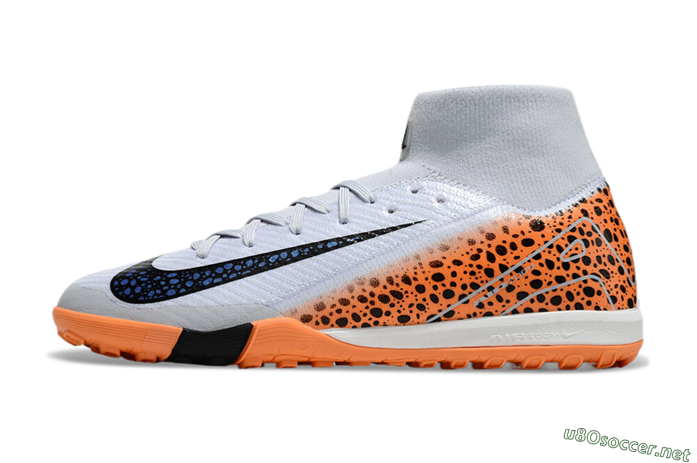 Unisex Nike Air Zoom Mercurial Superfly 10 Elite TF Football Shoes - Grey/Orange/Black 0