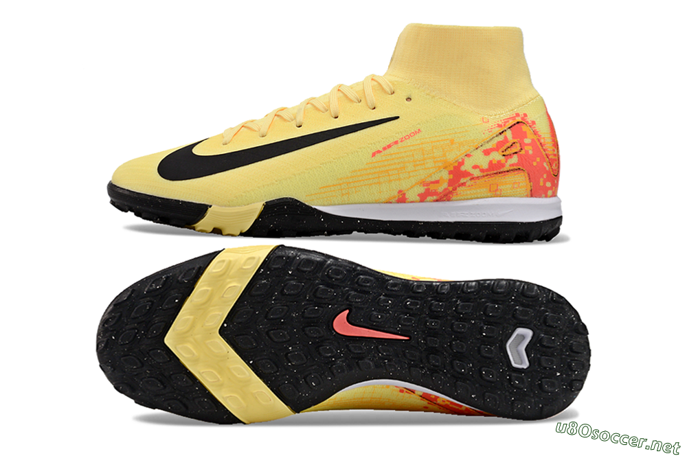 Unisex Nike Air Zoom Mercurial Superfly 10 Elite TF Football Shoes - Yellow/Pink/Black 1