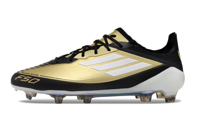 Men's Adidas F50 Adizero Messi FG Football Boots - Gold/White/Black