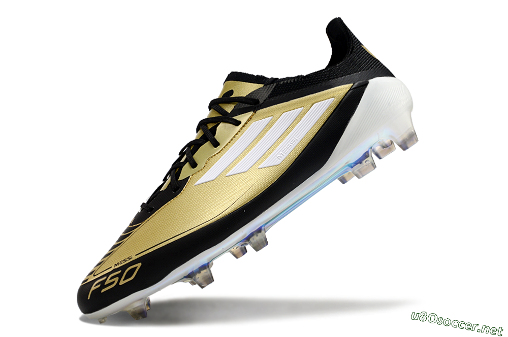 Men's Adidas F50 Adizero Messi FG Football Boots - Gold/White/Black 2