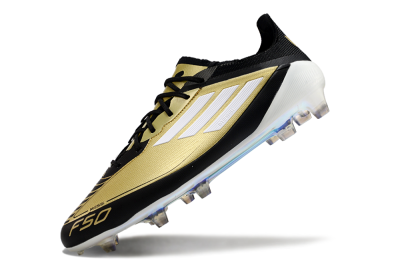 Men's Adidas F50 Adizero Messi FG Football Boots - Gold/White/Black