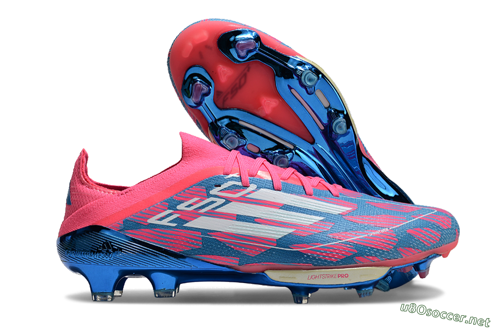 Men's Adidas F50+ Lightstrike Pro FG Football Boots - Blue/Pink/White 2