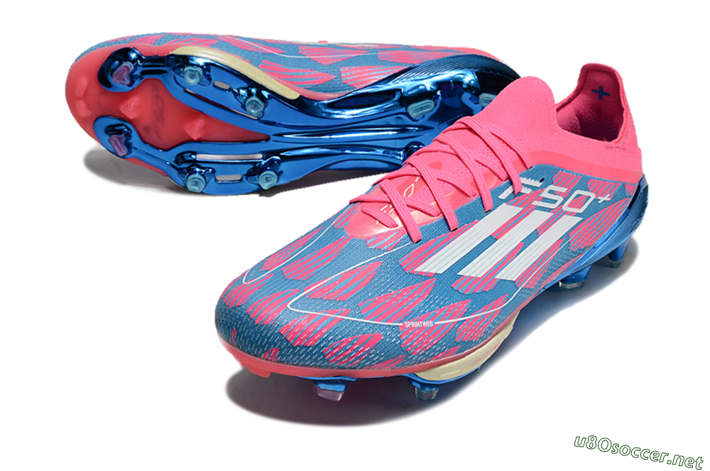 Men's Adidas F50+ Lightstrike Pro FG Football Boots - Blue/Pink/White 3
