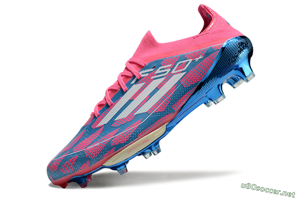 Men's Adidas F50+ Lightstrike Pro FG Football Boots - Blue/Pink/White 5