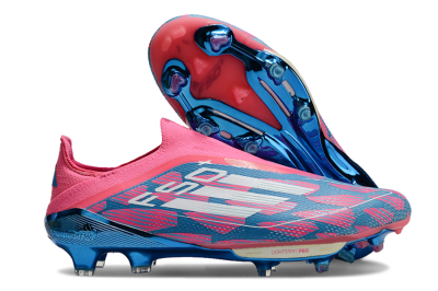 Unisex Adidas F50+ Lightstrike Pro Laceless FG Football Boots - Pink/Blue/White