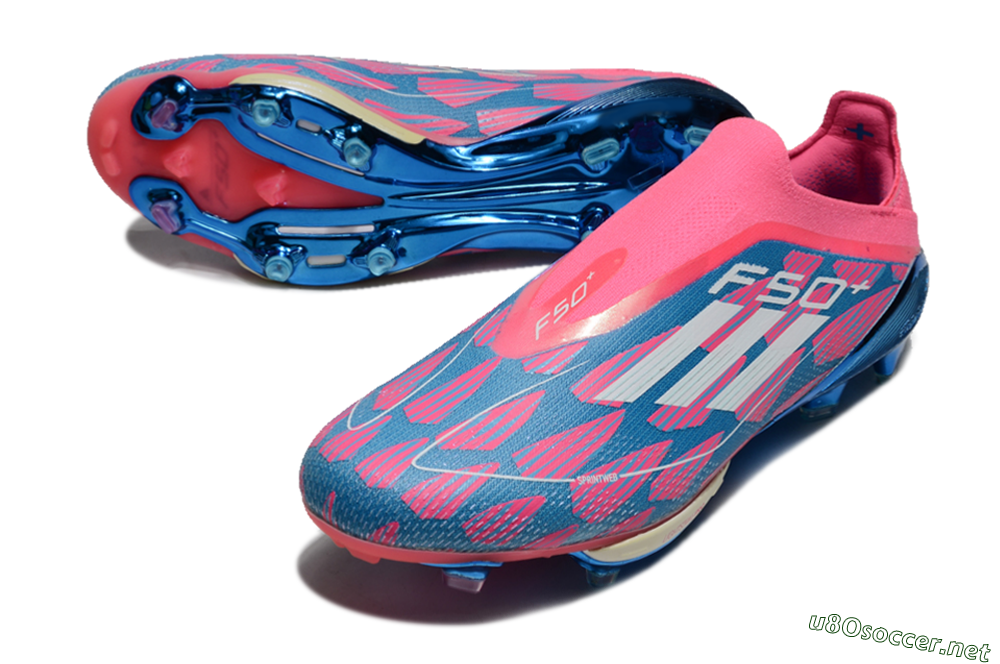 Unisex Adidas F50+ Lightstrike Pro Laceless FG Football Boots - Pink/Blue/White 3