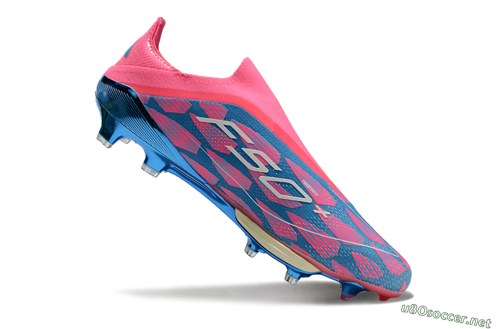 Unisex Adidas F50+ Lightstrike Pro Laceless FG Football Boots - Pink/Blue/White 4